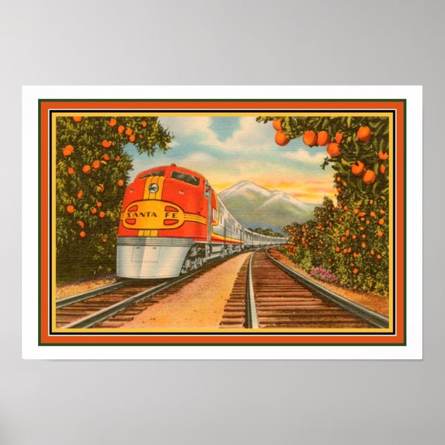 1940 Santa Fe Chief/Orange Groves Poster (Vorne)