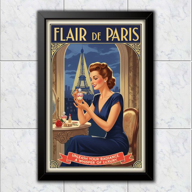1940 Vintage Flair de Paris Perfume Advertising Poster (Von Creator hochgeladen)