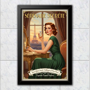 1940 Vintage Sérénade Secrète Parfümwerbung Poster
