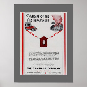 1940 Werbung für die Gamewell Fire Box Poster