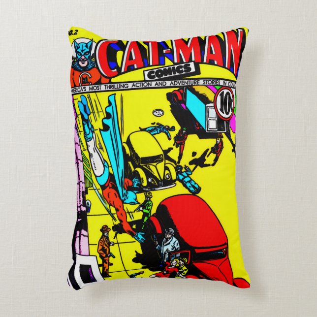 1940er CAT-MAN Comics Kissen (Vorderseite(Vertikal))