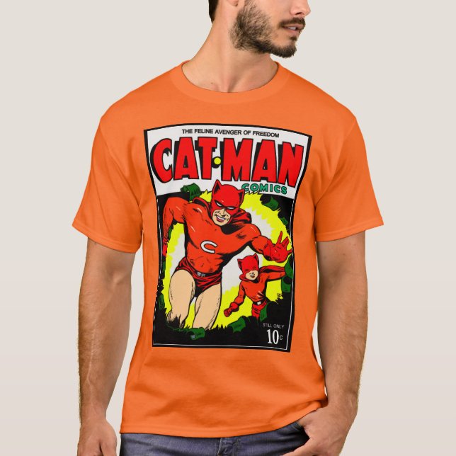 1940er CAT-MAN Comics T-Shirt  (Vorderseite)