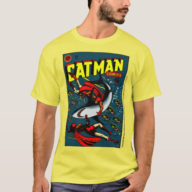 1940er CAT-MAN Comics T-Shirt (Vorderseite)