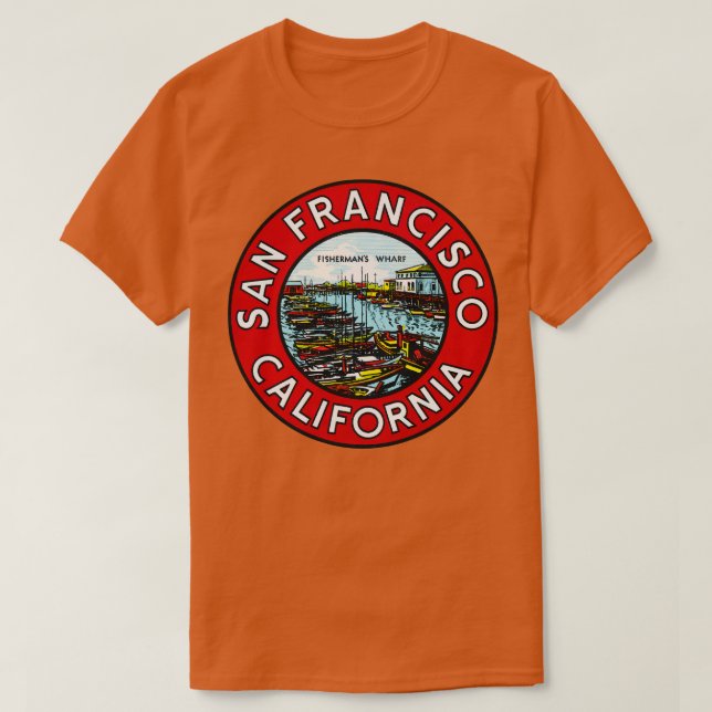 1940er Fischer Wharf San Francisco T-Shirt (Design vorne)