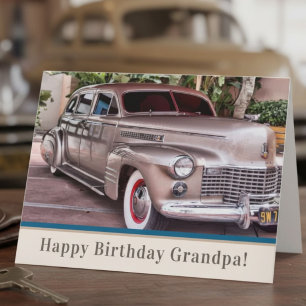 1940er Jahre Classic Cadillac Happy Birthday Opa Karte