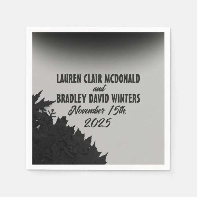 1940er Jahre Film Noir Wedding Cocktail Serviette (Vorderseite)