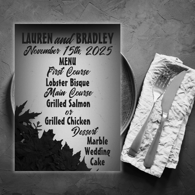 1940er Jahre Film Noir Wedding Menükarte (Von Creator hochgeladen)