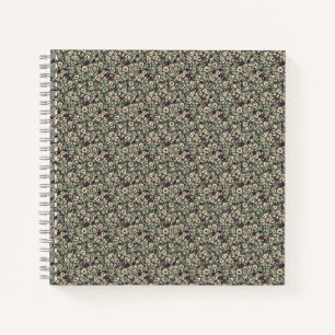 1940er Jahre Kriegszeit Blumen-Sprig Vintage-Muste Notizbuch
