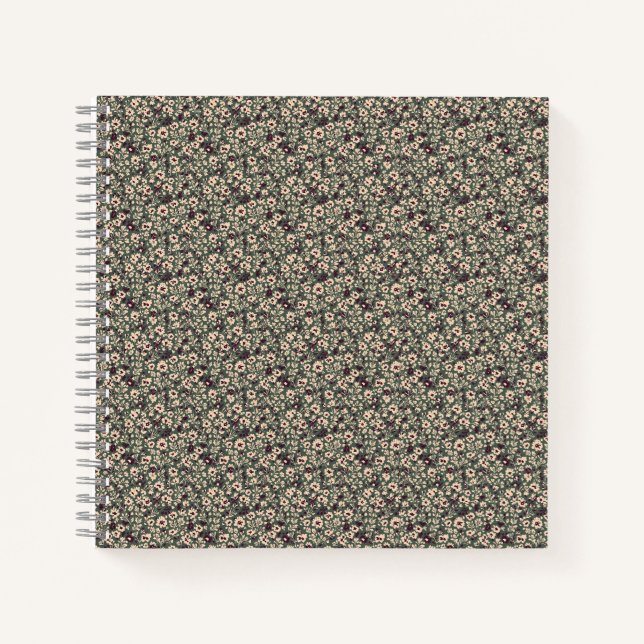 1940er Jahre Kriegszeit Blumen-Sprig Vintage-Muste Notizbuch (Vorderseite)