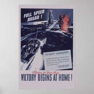 1940er Jahre-Marineplakat - Der Sieg beginnt zu Ha Poster