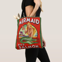 1940er Jahre Mermaid Lachs kann Print beschriften