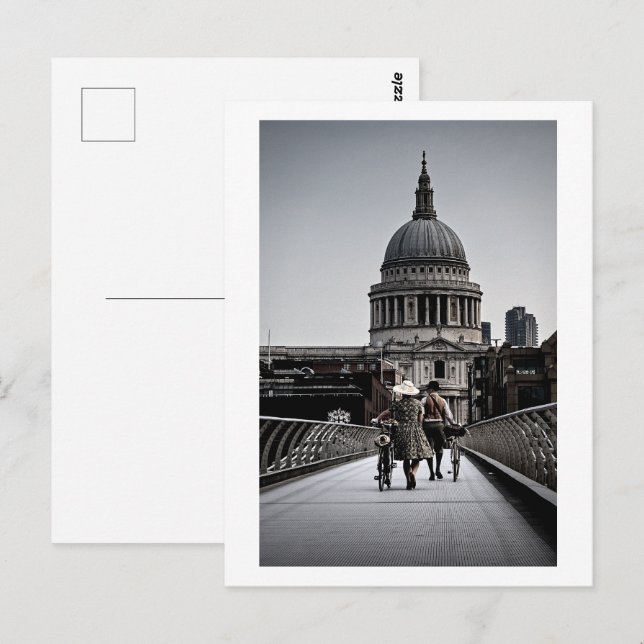 1940er Jahre On Millennium Bridge London (6331) Postkarte (Vorne/Hinten)