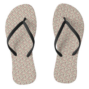 1940er Jahre Utility Floral Sprig Muster Flip Flops