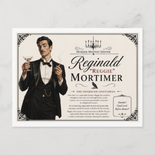 1940er-Mord-Mystery-Party Reggie Mortimer Postkarte