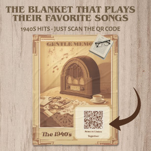 1940er Musiktherapie-Decke QR-Code 40er Hits Fleecedecke