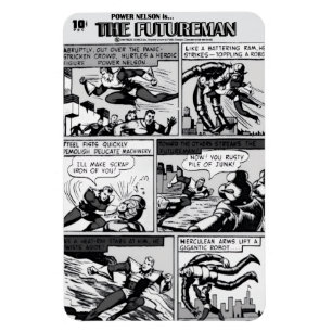 1940er The FUTUREMAN Comic Strip Flexible Magnet