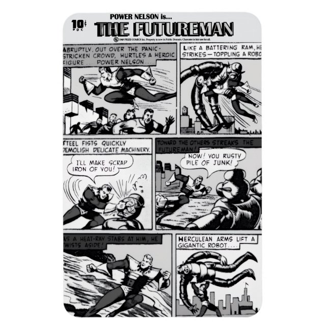 1940er The FUTUREMAN Comic Strip Flexibler Magnet (Vertikal)