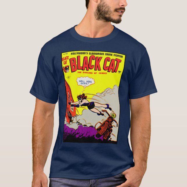 1940's Black Cat Comic T-Shirt (Vorderseite)