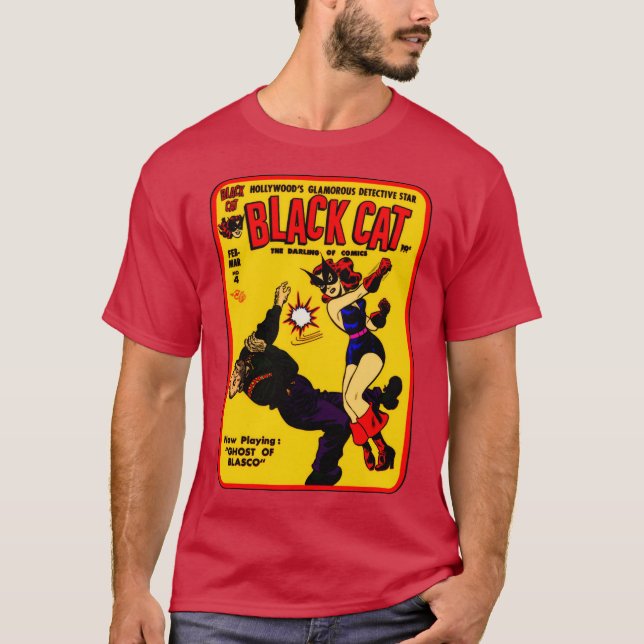 1940's Black Cat Comic T-Shirt (Vorderseite)