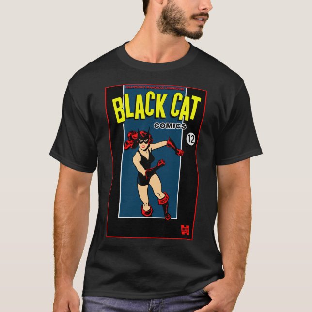 1940's Black Cat Comics "Hero" T-Shirt (Vorderseite)