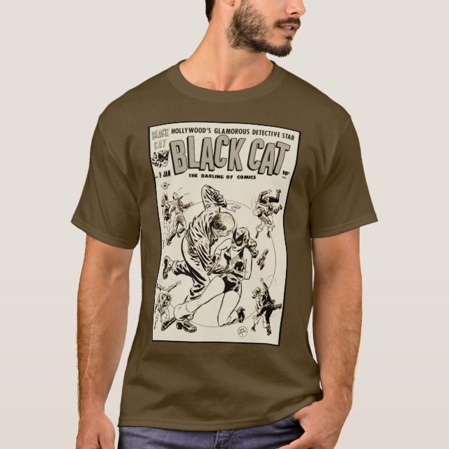 1940's Black Cat Comics T-Shirt (Vorderseite)