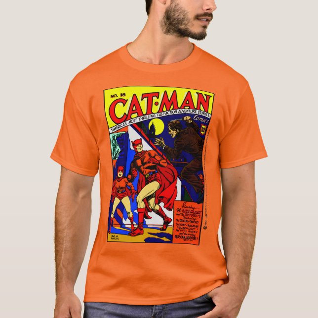 1940's Cat-Man Comic T-Shirt (Vorderseite)