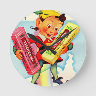 1940s Clark’s chewing gum elf Runde Wanduhr