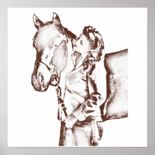 1940's Cowgirl and Horse Poster