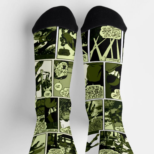 1940's Green Lama Comic Strip Socks Socken (Oben)