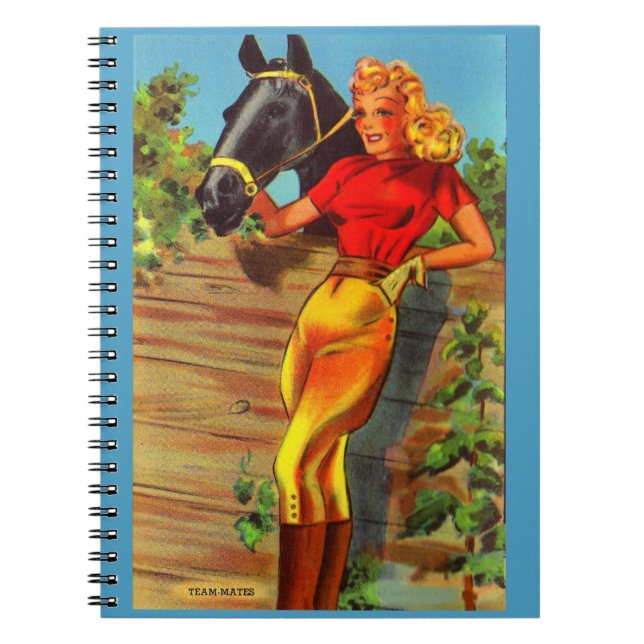 1940s pin-up gal and horse notizblock (Vorderseite)