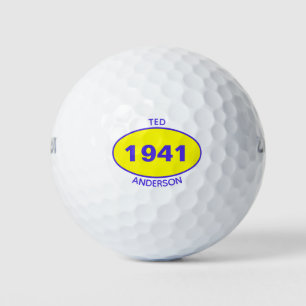 1941 80. Geburtstag Gelber Name jedes Jahres Golf  Golfball
