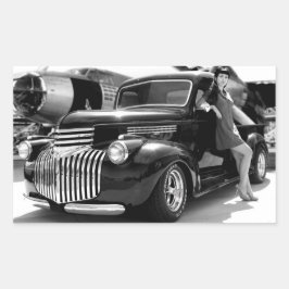 1941 Chevy Hot Rod Pickup Truck Rechteckiger Aufkleber