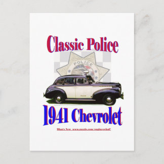 1941 Classic Police Chevrolet Postkarte