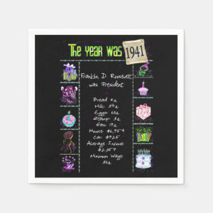 1941 Geburtstag Trivia Napkins Serviette
