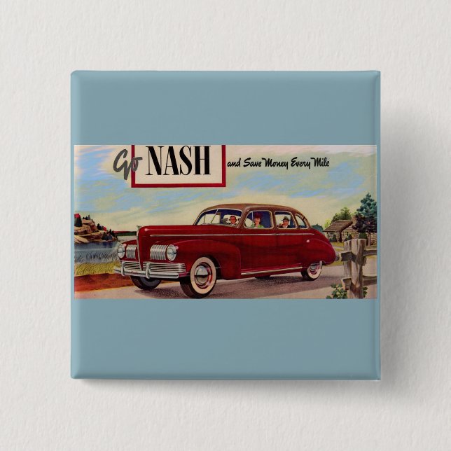 1941 Nash-Automobilanzeige Button (Vorderseite)