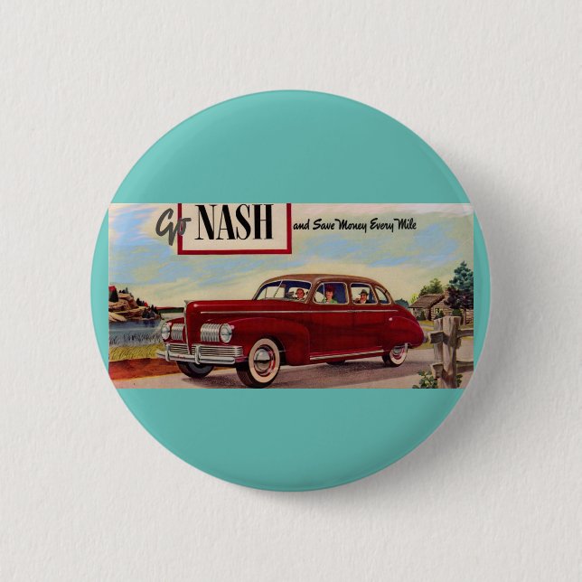 1941 Nash-Automobilanzeige Button (Vorderseite)