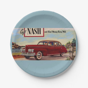 1941 Nash-Automobilanzeige Pappteller