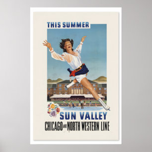 1941 Sun Valley Idaho Winter Sports Plakat - Eis