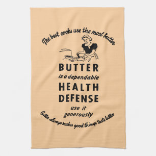 1941 Vintage Butter Werbung Geschirrtuch