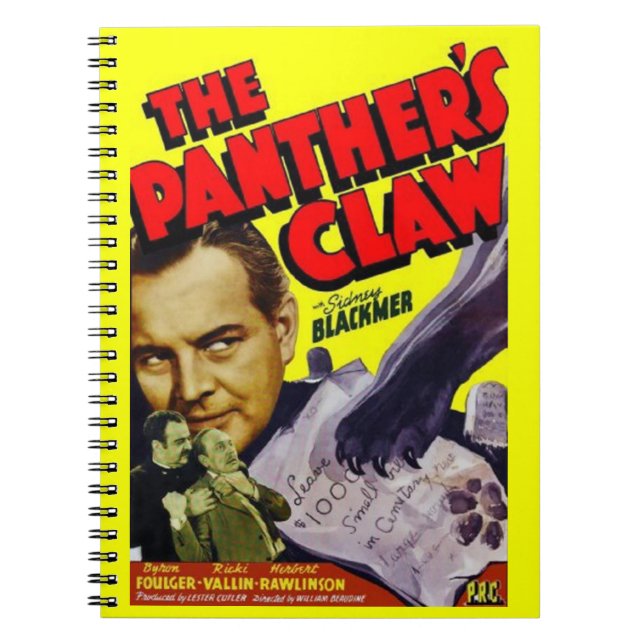 1942 Das Claw-Filmplakat des Panther Notizblock (Vorderseite)
