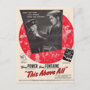 1942 This Above All Filmplakat Postkarte