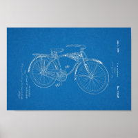 1942 Vintag Schwinn Bicycle Patent Blueprint Art