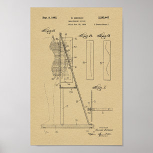 1942 Vintager spinaler Kurven-Patent-Kunst-Druck Poster