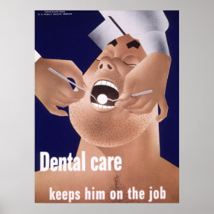 1942 Vintages Navy Dental Health Poster