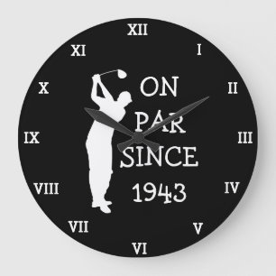 1943 Golfer Geburtstag 80. lustig Siebzig Par Große Wanduhr