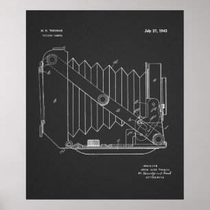 1943 Patentzeichnung für Klappkamera Kunst Druck Poster
