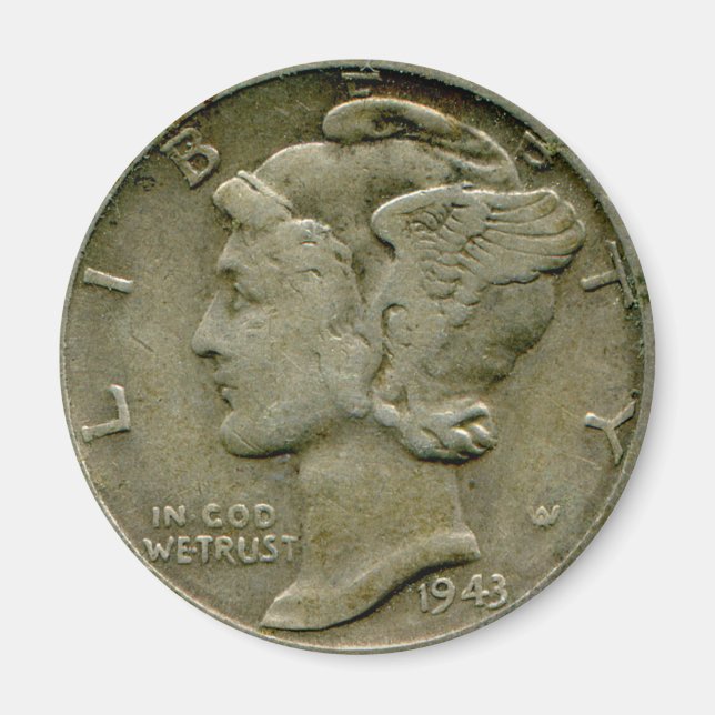 1943 US Mercury-Dime-Oversen-Magnet Magnet (Vorne)