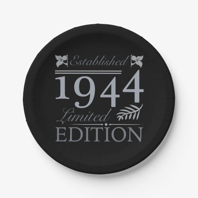 1944 Limited Edition 80 Jahre alt Pappteller (Vorderseite)
