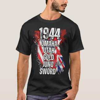 1944 OMAHA UTAH GOLD JUNO SWORD Normandie Anlandun T-Shirt