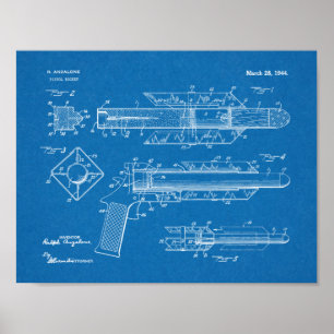1944 Pistol Rocket Patent Art Zeichnend Print Poster